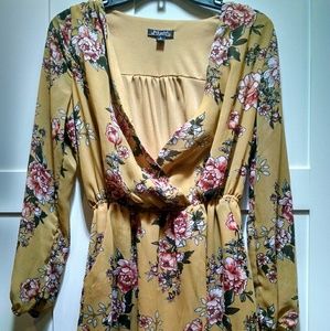 Rosey Floral Deep V Dress